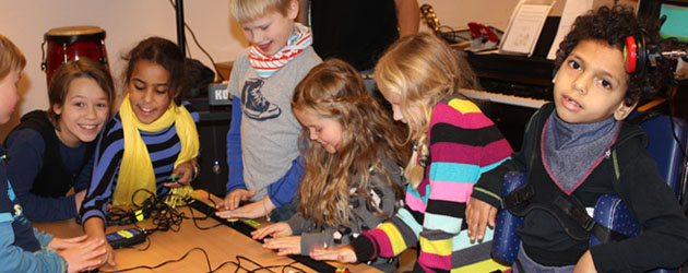 A group of mixed ability children playing using switches